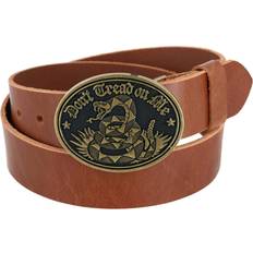 Clothing CTM Men's Bridle Belt with Don't Tread on Me Buckle 2 Buckle Set