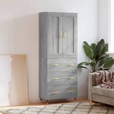 vidaXL Aparador Alto Madera Contrachapada Gris Sonoma 69.5 x 34 x 180 cm