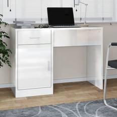 Schubladen Schreibtische vidaXL High gloss white Writing Desk