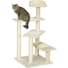 Pawhut Kratzbaum Sisalsäulen, Katzenkratzbaum, Katzen Kletterbaum, Katzenbaum, Beige, 50