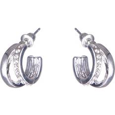 Dazzling Col, Creols Two Lines, One Line W Crystals Silver