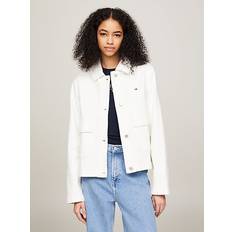 Overshirts - White Jackets Tommy Hilfiger Garment Dyed Overshirt Jacket ANCIENT WHITE