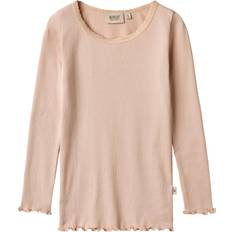 Wheat Long Sleeves Rib T-shirt - Rose Dust