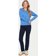 Blå Cardigans Saint Tropez A8661, Cardigan Blau Größe für Damen