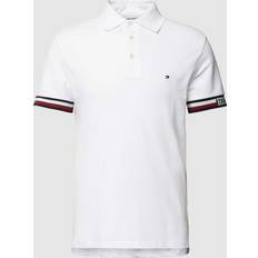 Tommy Hilfiger Mens Flag Cuff Polo White