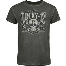 LUCKY 13 Tombstone t-shirt Vintage black T-Shirt mottled black
