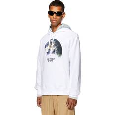 Diesel Hoodie con stampa The World Is Mine Felpe Uomo Bianco