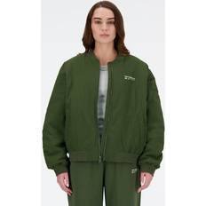 New Balance Unisex Outerwear New Balance Linear Heritage Woven Bomber Jacket - Green Polywoven