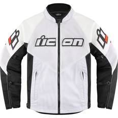 ICON Mesh AF Motorrad Lederjacke, weiss, Größe