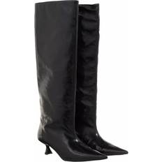 Ganni Women's Faux Leather Knee Boots Black