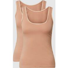 Sloggi Beige Bekleidung Sloggi Tank Top im 2er-Pack Damen Baumwolle beige