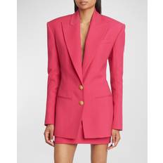 Balmain Blazers Balmain Wollen Blazer Met Enkele Rij Knopen - Roze