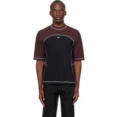 Reebok Reebok Classics Burgundy & Black Ribbed Training T-Shirt