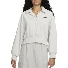 Nike Sportswear Velour Polo T-shirt - Light Bone/Black