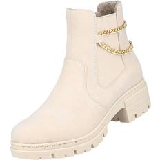 Kunstleder Chelsea Boots Rieker Damen 76862 Chelsea-Stiefel, beige