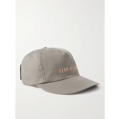 Fear of God Caps Fear of God Eternal Logo-Flocked Cotton Baseball Cap Men Gray