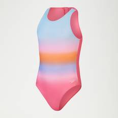 Speedo Bedruckter Hydrasuit für Mädchen Pink/Blau