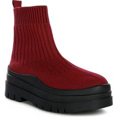 Shoes London Rag Quavo Platform Bootie Women's Burgundy/Black Boots Stretch