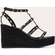 Valentino Garavani Rockstud Ankle Strap Wedge Sandal - Calfskin Leather