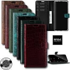 Wallet Cases Surazo SURAZO iPhone 12 Pro Max Case Wallet Genuine Leather RFID 3 Card Slots & Cash Pocket Secure Magnetic Closure Plus Stand Function Flip Folio Cover Only for iPhone 12 Pro Max Screen Protector