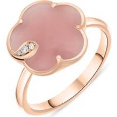 Beige Rings Pasquale Bruni Petit Joli 18ct Rose Gold White and Champagne Diamond Chalcedony Ring