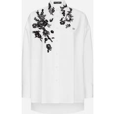 Dolce & Gabbana Damen Hemden Dolce & Gabbana Lace AppliquÃ Cotton Poplin Shirt