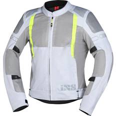 IXS Motorjassen iXS Trigonis-Air, textieljas kleur: Lichtgrijs/Grijs/Neon-Geel maat: