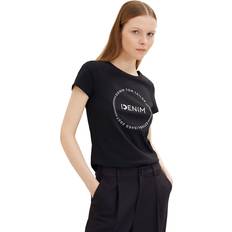 Tom Tailor Clothing Tom Tailor Denim Damen Slim Fit T-Shirt mit Logo-Print