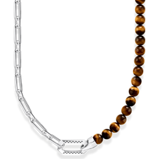 Brun Halsband Thomas Sabo Silver blackened necklace with brown beads brown KE2179-826-2-L55V