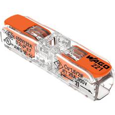 Wago 221 2-Way Inline Lever Connectors 32A 0.2-4mm² 12 Pack