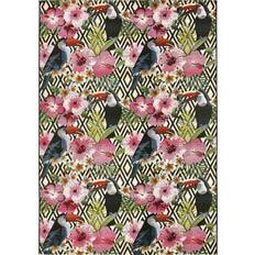 17 Stories LaGrange Flatweave Pink/Green Rug
