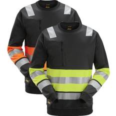 Snickers Arbeitsoberteile Snickers High-Vis-Sweatshirt, Warnschutzklasse schwarz-signalorange