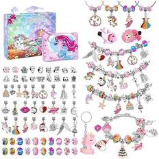 Gift for 4 5 6 7 8 9 10 11 12 13 Year Old Girl, Bracelet Making Kit Toys for 5-13 Year Old Girls Jewellery Making Kit Unicorn Gifts for Girls Craft