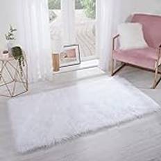 Sienna Faux Fur Rug 80 x 150 cm White