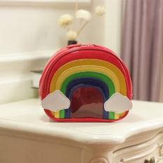 Toddler Backpack Rainbow Colorful Bags Children Girls Boy PU Leather Messenger Bag Zip Up Kids Nursery School Purse