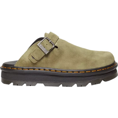 Green - Men Shoes Dr. Martens Zebzag Suede Slingback Platform Mule - Muted Olive