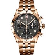 Breitling Wrist Watches Breitling Classic AVI Chronograph 42 P-51 Mustang Red Gold Bracelet