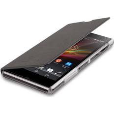 Roxfit Sony executive flip-etui hülle mit kreditkarte schlitz für xperia z1 Schwarz