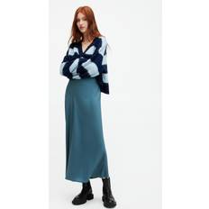 Blåa - Slipklänningar AllSaints AllSaints Bryony V-Neck Midi Slip Dress Petrol Blue
