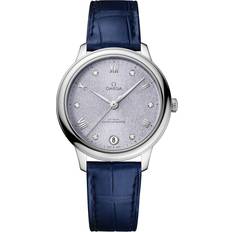 Omega Klokker Omega De Ville Prestige Blue Leather Co-Axial Master Automatic 434.13.34.20.53.001, Size 34mm