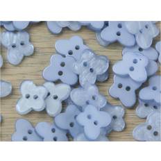 Blue Buttons Trimits Pearlised Butterfly Buttons Light Blue each