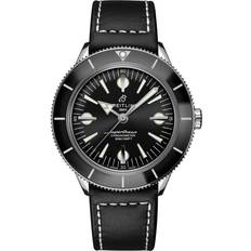 Watches Breitling Breitling Superocean Heritage 57 Black Leather Tang Type Black