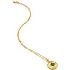 Red Necklaces Hot Diamonds Gold Plated Sterling Silver Green Agate Coin Necklace