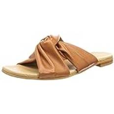 Ten Points Damen Madeleine Flache Sandale, Cognac