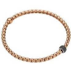 XS Bracelets Fope Eka Tiny 18ct Rose Gold 0.20ct Black Diamond Bracelet