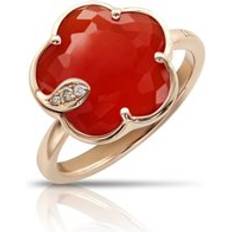 Beige Rings Pasquale Bruni Petit Joli 18ct Rose Gold White and Champagne Diamond Carnelian Ring