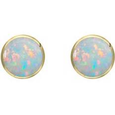 Jewellery C. W. Sellors 9ct Gold Opal 8mm Classic Round Stud Earrings