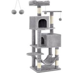 Cat Tree with 5 Scratching Posts 2 Platforms 2 Cat Dens L