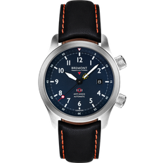 Watches Bremont Bremont MBII Custom Blue with Jet Barrel & Closed Case Back Black with Orange Stitch Leather Deployment Clasp