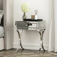 Canora Grey Shilah Mirrored Nightstand Bedside Table
